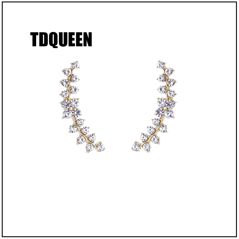 Gold TDQUEEN длинные серьги-манжеты, прозрачные серьги из горного хрусталя, модное ювелирное изделие, Brincos Bts, аксессуары, готические, панк-рок серьги - Окраска металла: Gold