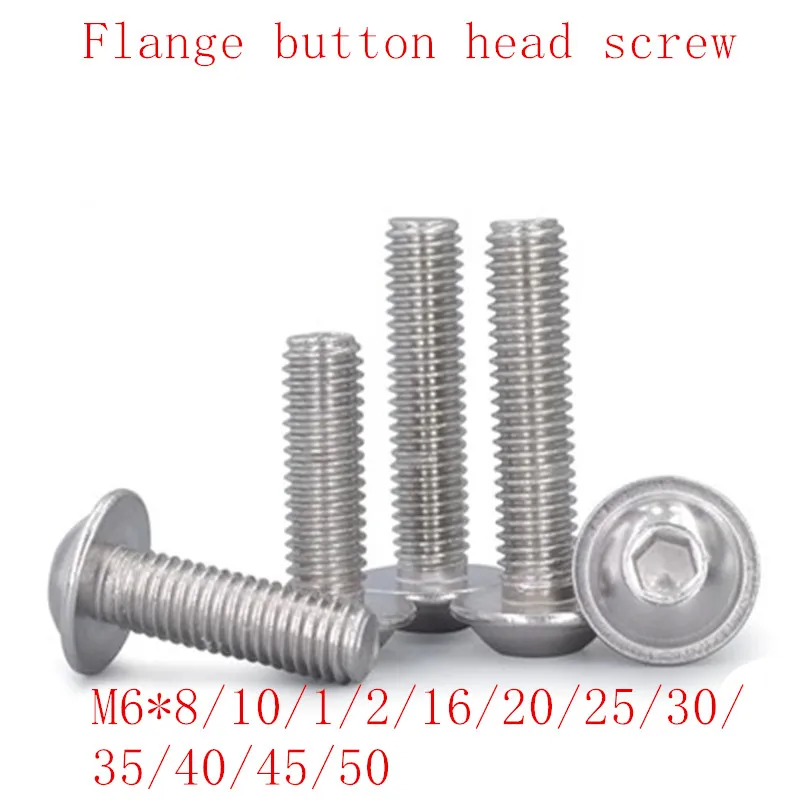 Полукруглая Фланцевая головка из нержавеющей стали с шайбой 20 шт. M6 *