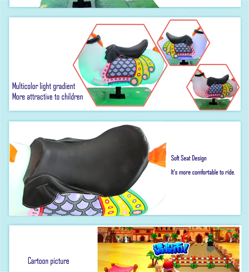 3D Horse Racing Game Machine Music Video Screen Children's Horse Riding Swing Machine Rocking Car coin-operated Game Machine