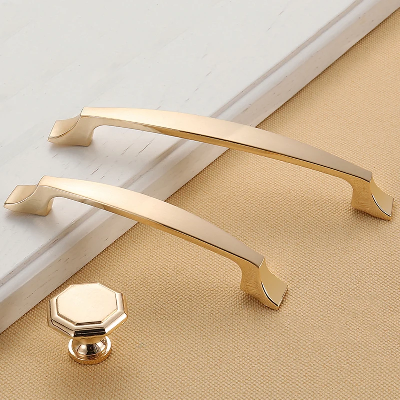 Золотые дверные ручки цвета шампанского ручка для шкафа из цинкового сплава
