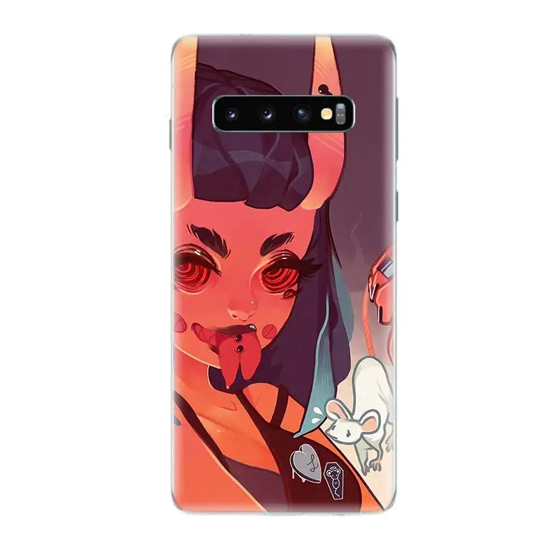 Дьявол модная одежда для девочек Бисер украшения samsung Galaxy S9 S8 A6 A8 Note 9 8 S7 S6 край J4 J6 +