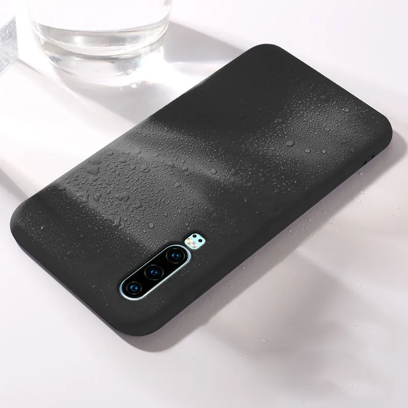 Black For Huawei P20 lite Case Shockproof Liquid Silicone Case For Huawei P20 L ite Lte Pro P Smart Z Case Cover - Цвет: Black