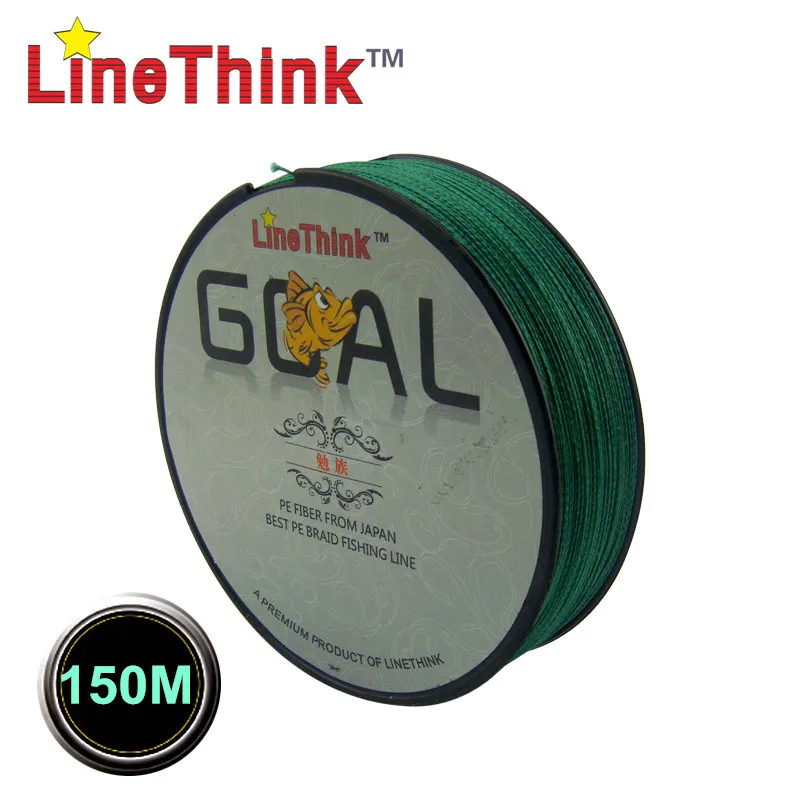 Рыболовная плетеная леска LineThink GOAL, японское качество, 150 ПЭ, 4X, 100% м