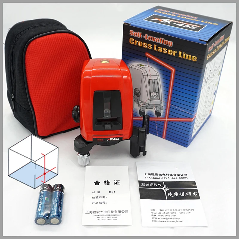 Laser Level 2 Line 1 635nm Slash Function Vertical Horizontal EU Self Leveling Cross Lazer Diagnostic Tools | Инструменты