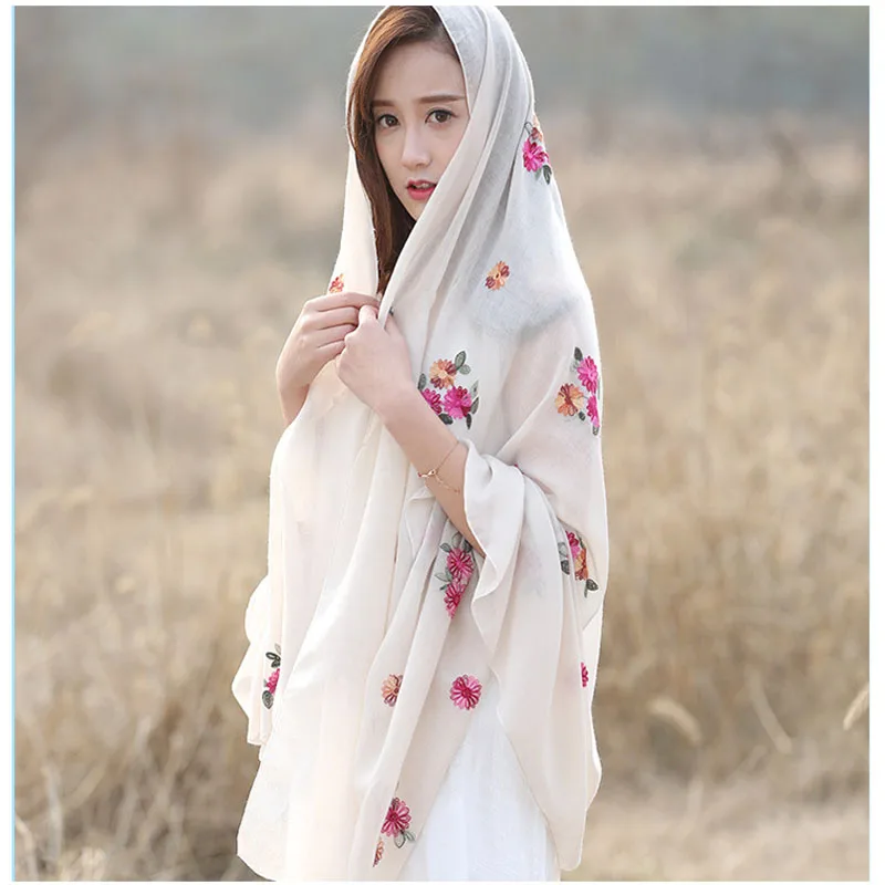 2017 японская вышивка в этническом стиле женские шарфы и шали модный дизайн