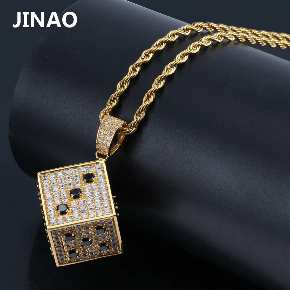 Iced out золото серебро кости мужчины кулон ожерелье Шарм Мода кубический циркон кулон хип хоп квадратный кулон с цепь дополнительно