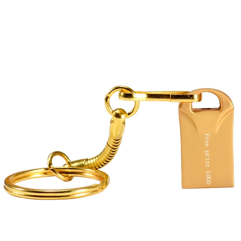 Gold JASTER(5 бесплатных логотипов) USB 2,0 Горячая Новинка Водонепроницаемая металлическая карта памяти USB флеш-накопитель 4 ГБ 16 ГБ 32 ГБ 64 ГБ флеш-накопитель u диск - Цвет: Gold