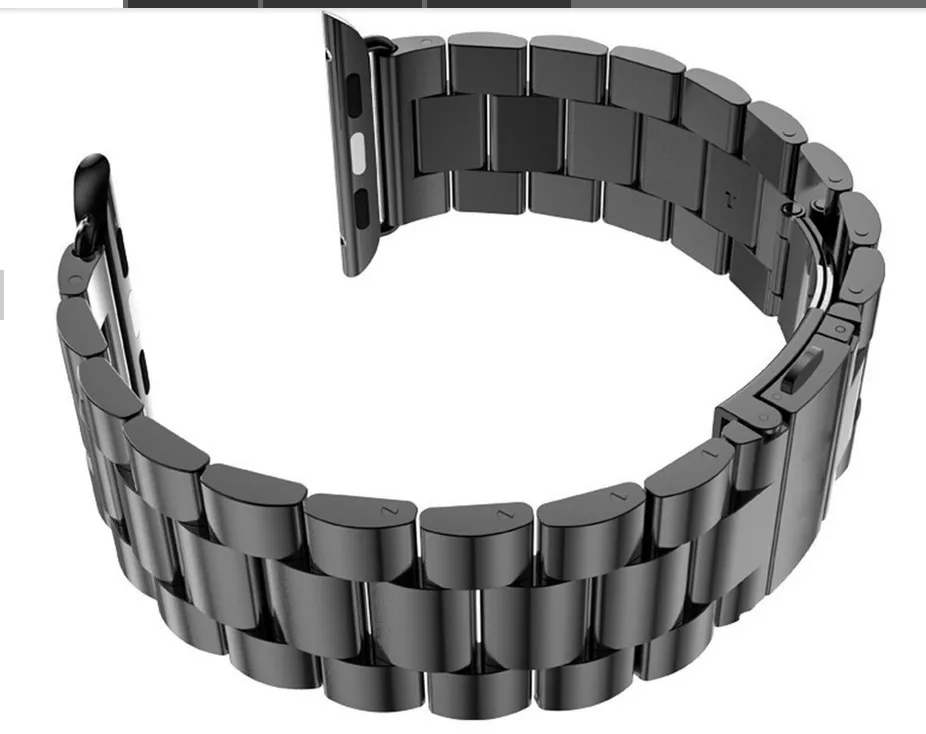 Космический серый ремешок для часов Apple Watch Band 42 мм 38 мм ремешок из нержавеющей стали Пряжка адаптер Ссылка Браслет спортивная версия