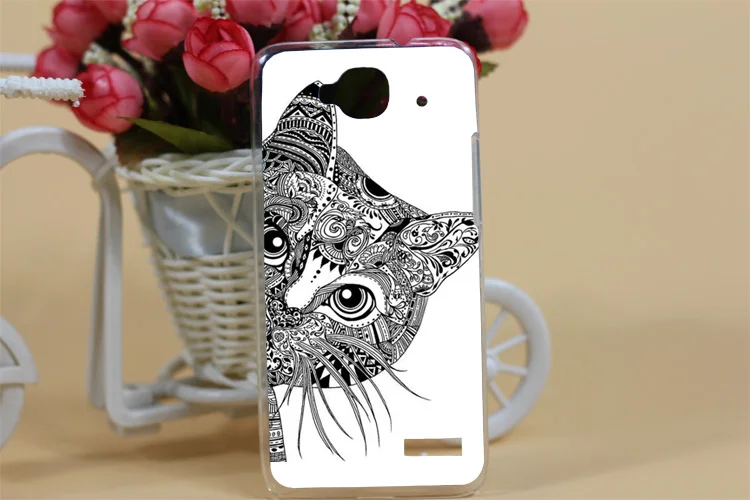 Черная и белая задняя крышка для телефона с рисунком животных хит продаж Alcatel One