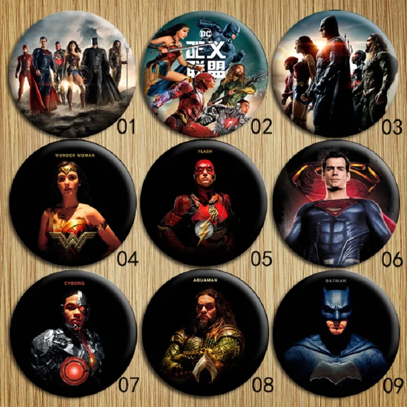 DC Comics Сувенирный значок Бэтмен Супермен чудо женщина Аквамен флэш Броши женская