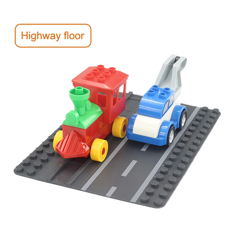 

Big Particle Building Block Base Plates Highway Road Baseplate Railway Floor for Large Building Block Toys For Children