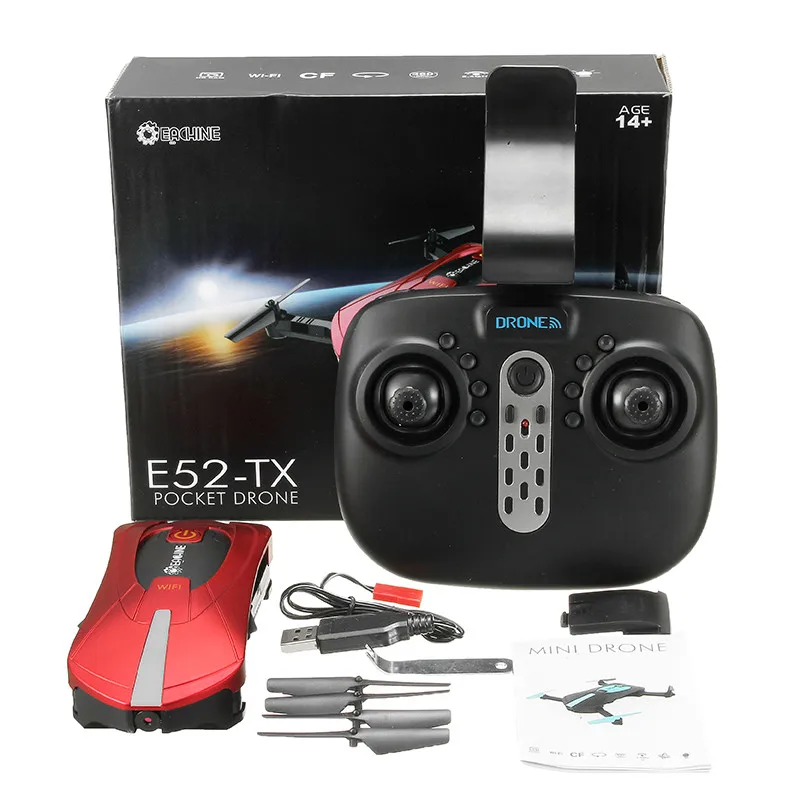 Eachine E52 2MP широкоугольный Wi Fi FPV с удержанием высоты складной рычаг RC Квадрокоптер