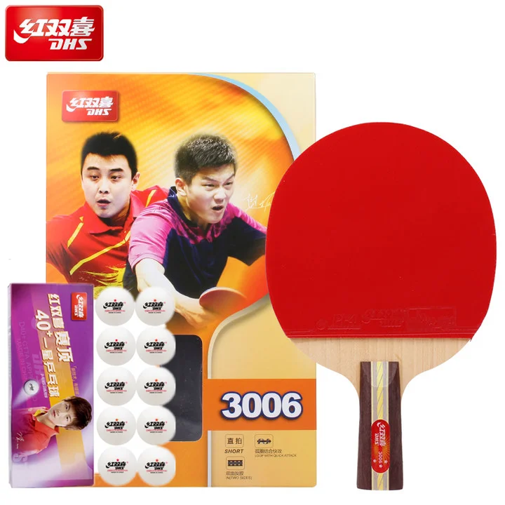 3006 With 10balls Оригинальная DHS ракетка для настольного тенниса 4002 4006 ракетка для пинг-понга Ракетки для настольного тенниса indoo sports Raquete - Цвет: 3006 With 10balls