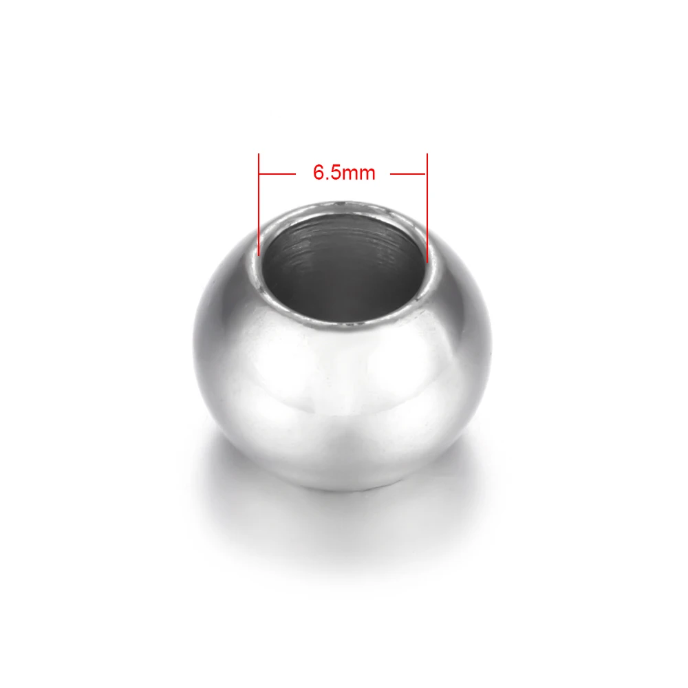 Hole 6.5mm Разделитель из нержавеющей стали, бусины с большим отверстием, ползунок, подвески, кожаный браслет, изготовление ювелирных изделий, принадлежности для самостоятельного изготовления, аксессуары, фурнитура - Цвет: Hole 6.5mm