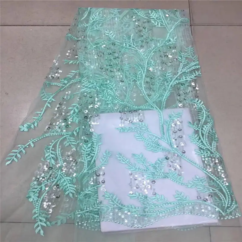 Sequins Design 2018 French African Mesh Lace Fabric High Quality Sequined Nigeria Embroidery Net Wedding Laces For Bride Dresses | Дом и сад