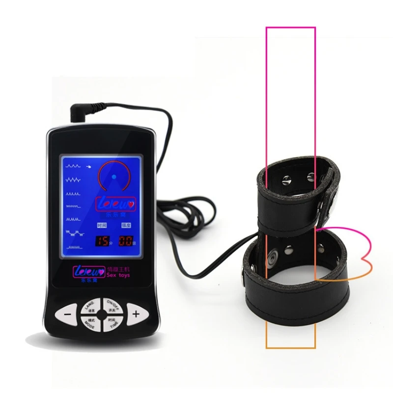 Качественное кожаное кольцо с электрическим током для пениса члена медицинский