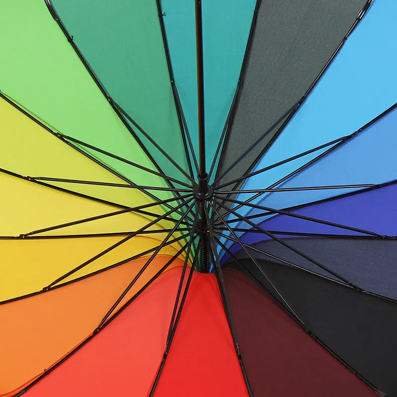 Новый Дождевой Зонт с Длинной Ручкой, Радужный, Для Дождя и Солнца, Цветастый Пагодовый Зонт - Фотоаксессуар Подарок Принцессе.