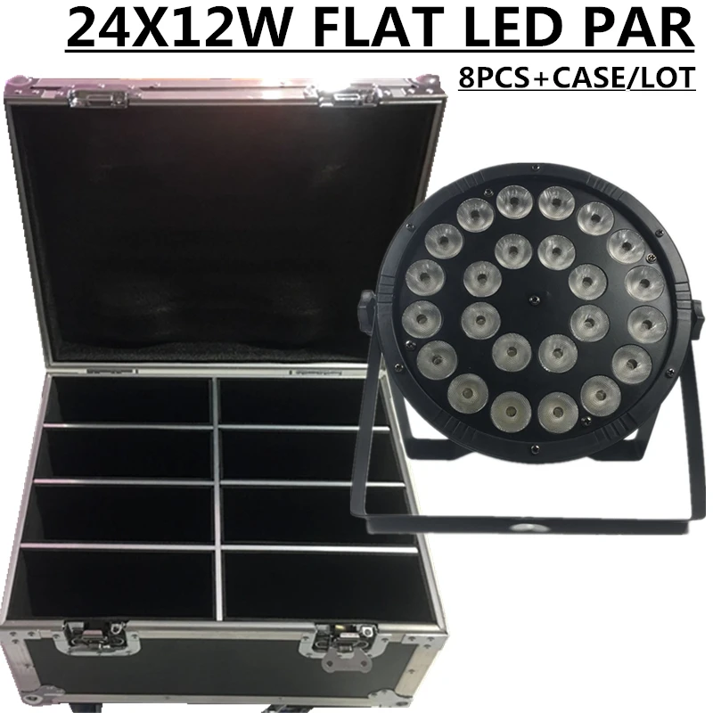 8 шт/RGBW 4in1 24X12W светодиодный Par Светильник + f светильник чехол сцена плоский PAR