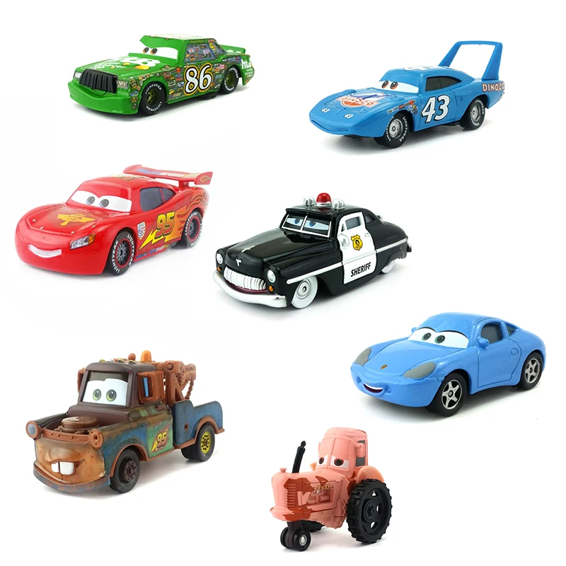 Disney Pixar Cars Lightning McQueen Mater The King Lizzie Finn mcракета трактор 1:55 литья под давлением модель