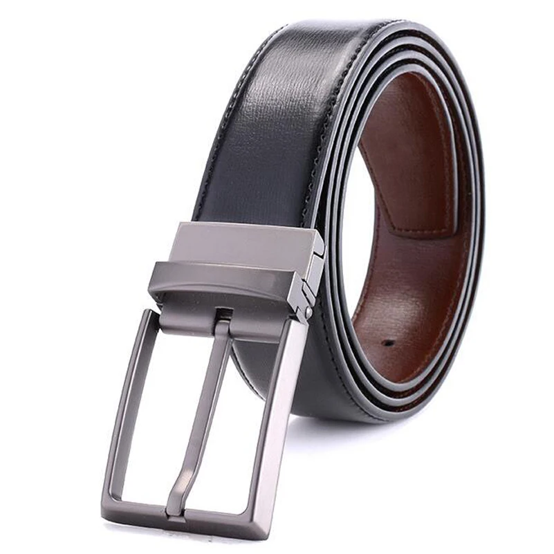 

Men's Leather Reversible Belts Black and Brown Designer Jeans Waist Straps 2021 New Fashion Waistband