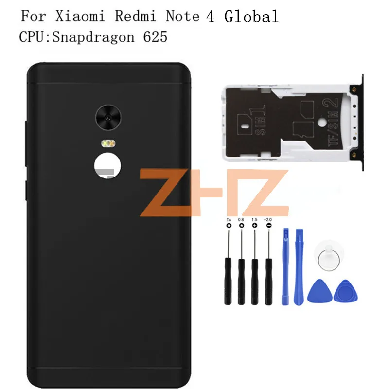 Для Xiaomi Redmi Note 4 Global батарея задняя крышка Задняя Дверь Корпус+ боковой ключ карты лоток держатель Замена Ремонт Запчасти