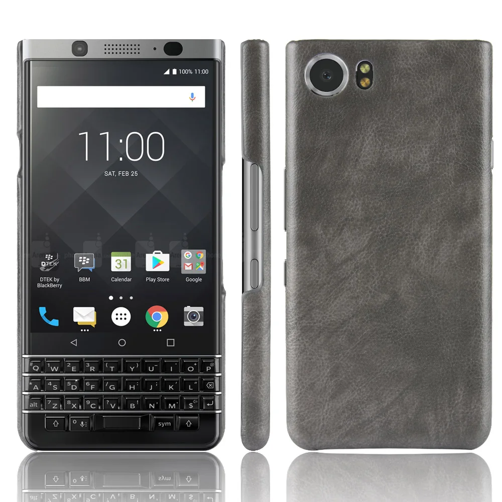 Фото Ультратонкий чехол s для BlackBerry Keyone с текстурой личи из искусственной кожи и
