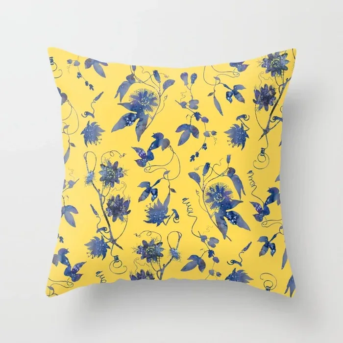 ZENGIA Cojines декор для дивана наволочка желтые цветы подушка полиэстер с геометрическим принтом украшение для дома домашний декор - Цвет: DRD12-7