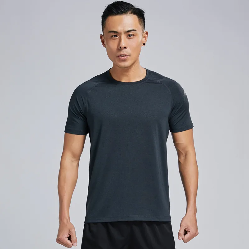 Mens Running T-shirt Воздухопроницаемые Рубашки мужские спортивные компрессионные рубашки с коротким рукавом для бега Летние Фитнес быстросохнущие мужские спортивные тренировочные рубашки - Цвет: Mens Running T-shirt