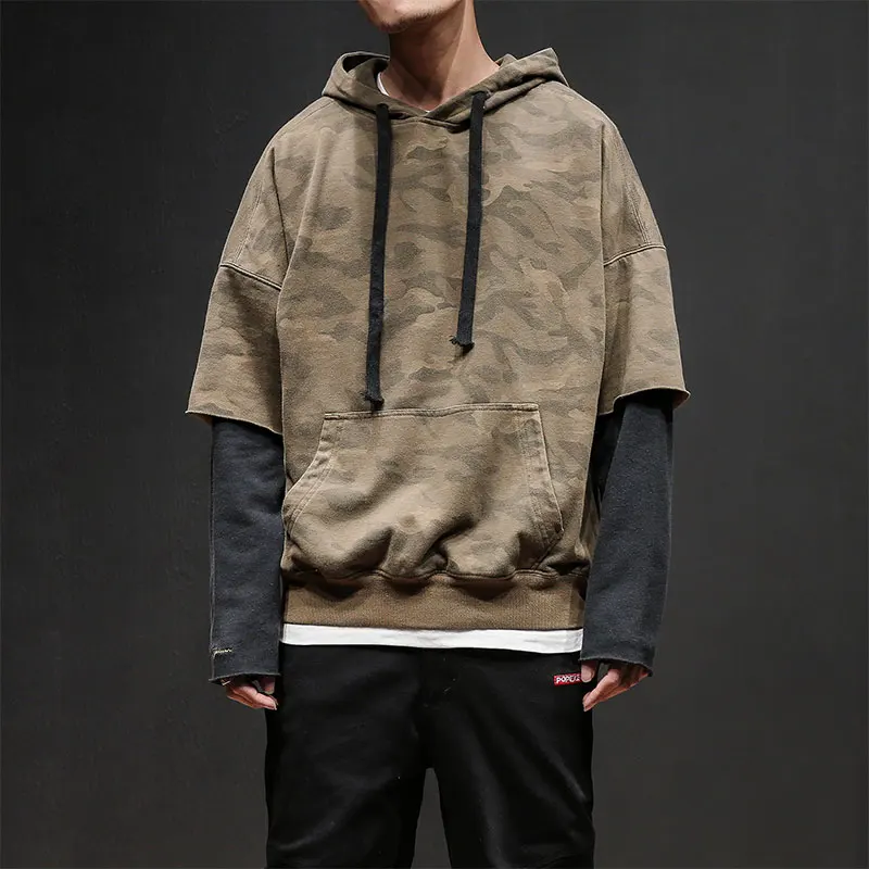 JCCHENFS Камуфляжный худи мужской хип хоп стиль негабаритных Осень Толстовка Мода