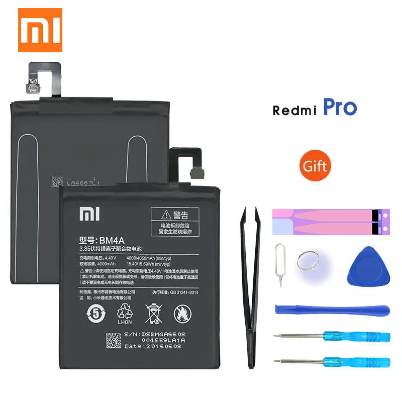 Оригинальный аккумулятор Xiaomi Redmi Pro BM4A 4050 мАч для Hongmi высококачественный запасной