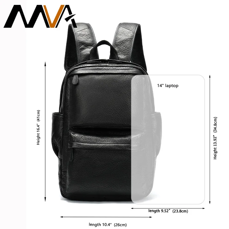 MVA Bag Genuine Leather Backpack For Men School Waterproof Big Weekend Travel Multifunction 8590 | Багаж и сумки