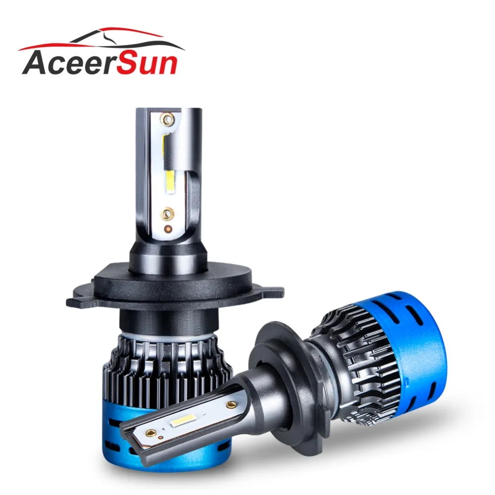 Aceersun H4 светодиодный H7 3000 К фар автомобиля Hi Lo луч H1 H11 9005 9006 HB3 HB4 6500K 1860 чип 40 Вт DC12V 24V