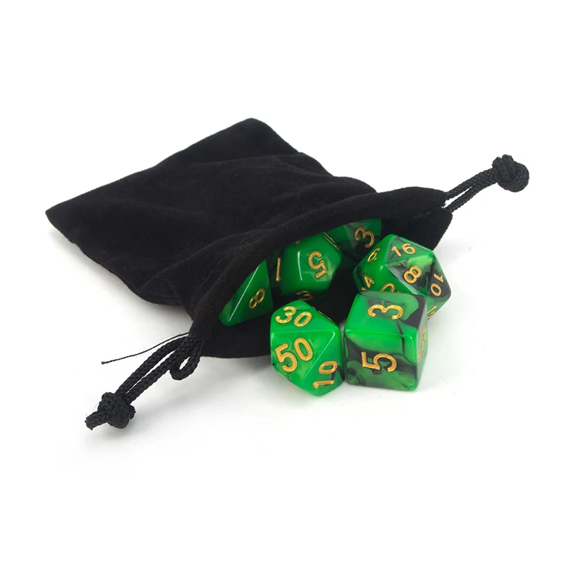 Акриловые многогранные кости для RPG MTG игры 7 шт./компл. 42 шт 6 набор с сумкой D4 D6 D8 D10