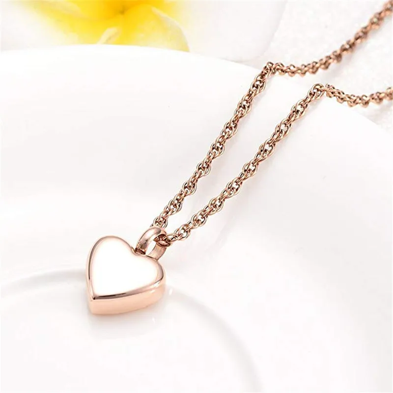 

Mini Heart Cremation Jewelry for Ash Pendant Urn Necklace 13mm Stainless Steel Love Memorial Keepsake Jewellery - Free Engraving