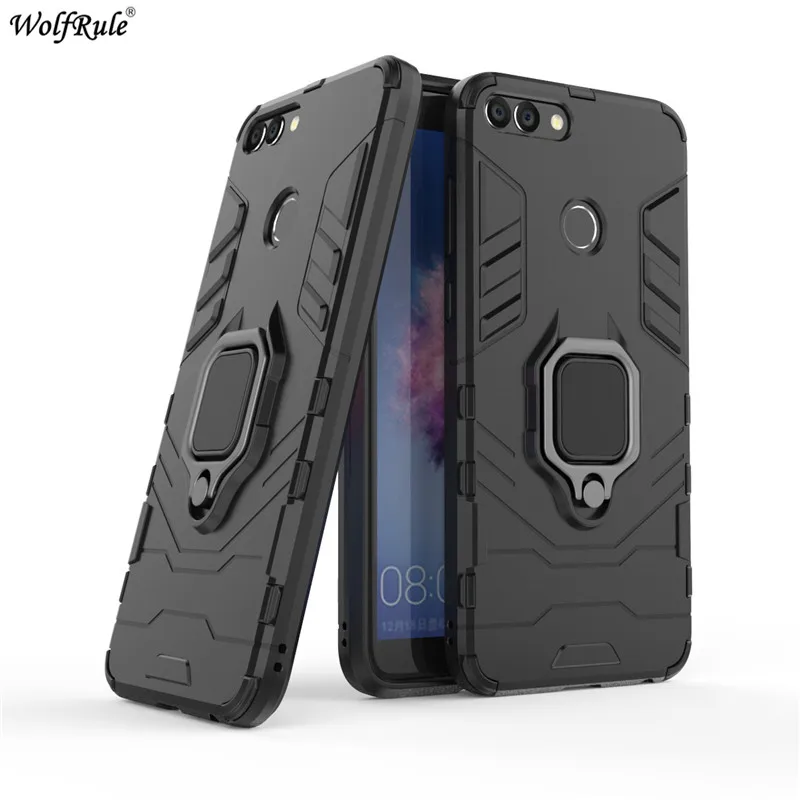 

Cover Huawei P Smart Case Ring Holder Armor Bumper Funda For Huawei Enjoy 7S Phone Case For Huawei P Smart Cover 5.65''