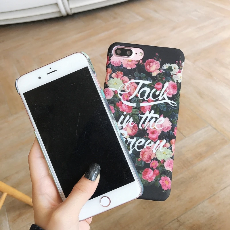 Magnolia Rose Flower Hard PC Case for iphone X XS 5.8inch 6 6s plus 7 8 Shockproof Back Protect Cover |