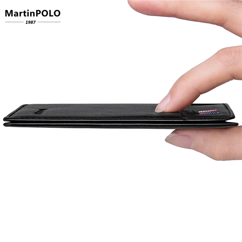 MartinPOLO 2019 модная брендовая мужская кошельки натуральная кожа тонкие двойные