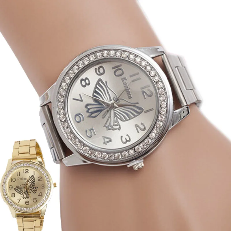2019 мужские часы Relogio женские Роскошные Кварцевые с узором бабочки спортивные