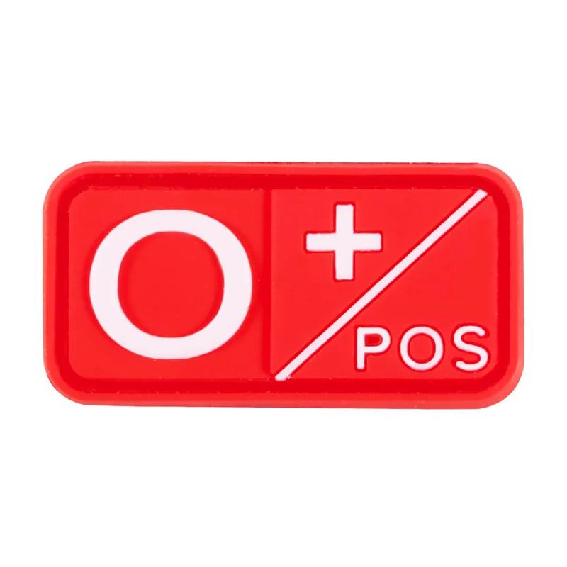 4 3D ПВХ A+ B+ AB+ O+ Положительный POS A-B-AB-O-отрицательный NEG Тип крови группа патч тактический боевой патчи военные резиновые значки - Цвет: 4