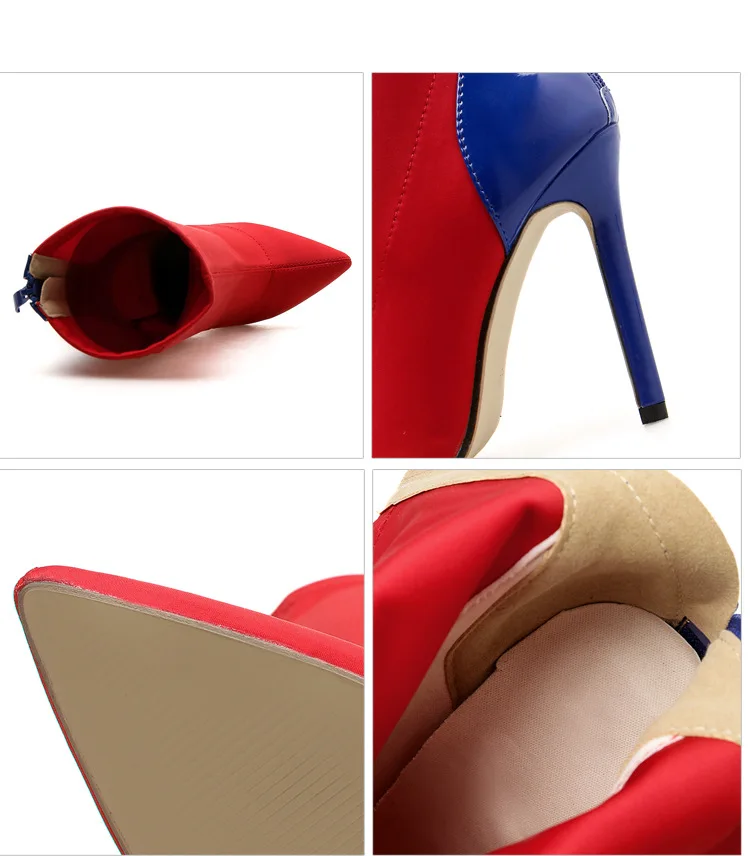 LTARTA/Лидер продаж женские низкие ботинки Новинка острый носок эластичная ткань