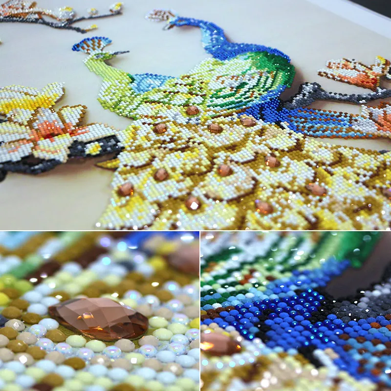 Алмазная вышивка DIY 5D мозаика тисненый Павлин особой формы алмазная живопись