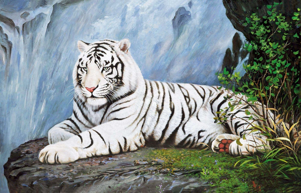 OUYIJIA White Tiger Diamond Embroidery 5D Diy Diamond Painting Cross Stitch Mosaic Full Square Home Paintings Hobbies Crafts