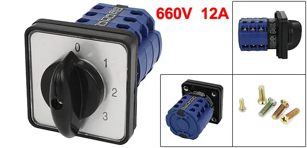 AC 660V 12A 3 полюсный Универсальный сменный комбинированный поворотный