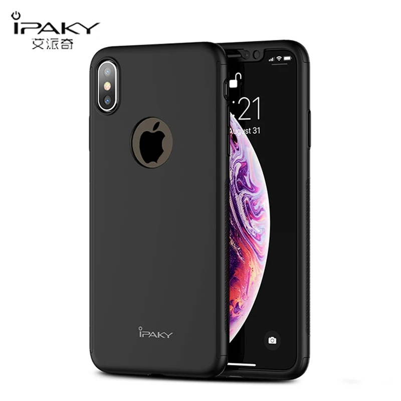 IPAKY бренд 360 градусов Полная защита ударопрочный чехол для телефона Iphone X XS Max XR