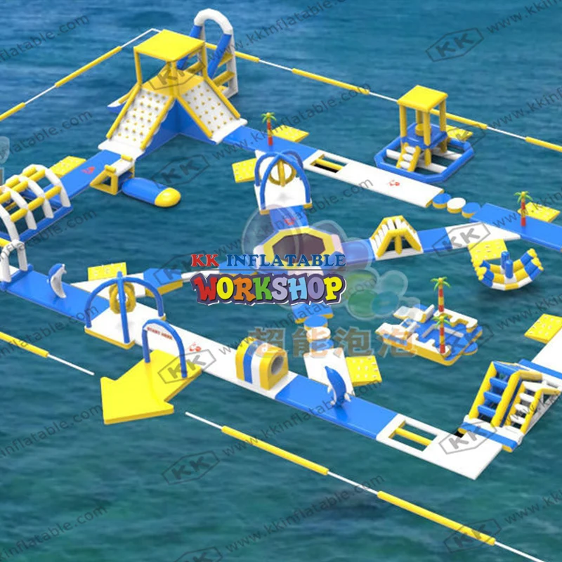 Kopen 0.9Mm Pvc Drijvende Commerciële Opblaasbare Waterglijbaan Park