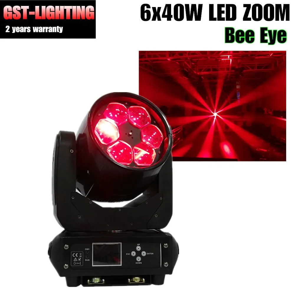 

2pcs/lot Amazing 6pcs*40W rgbw 4 in 1 big bee eye zoom dmx dj lighting