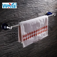weyuu single towel bar on the wall luxury blue crystal towel rack stainless steel bathroom shelf wire drawing