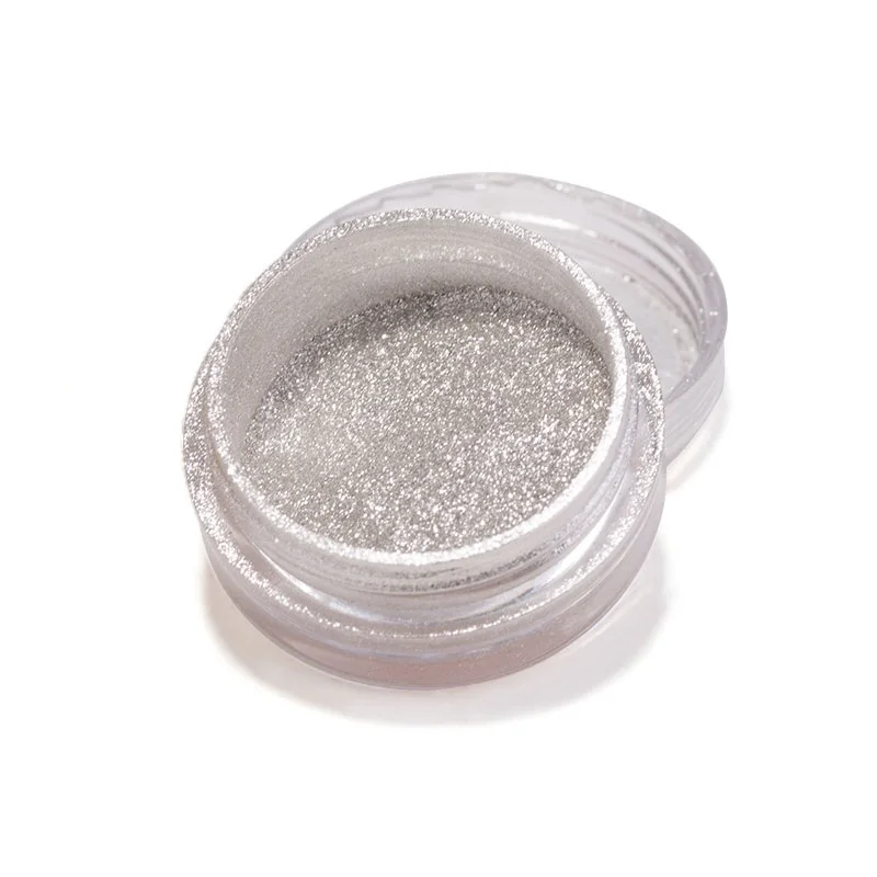 Зеркальная пудра с эффектом блеска для ногтей 1 г серебристая зеркальная