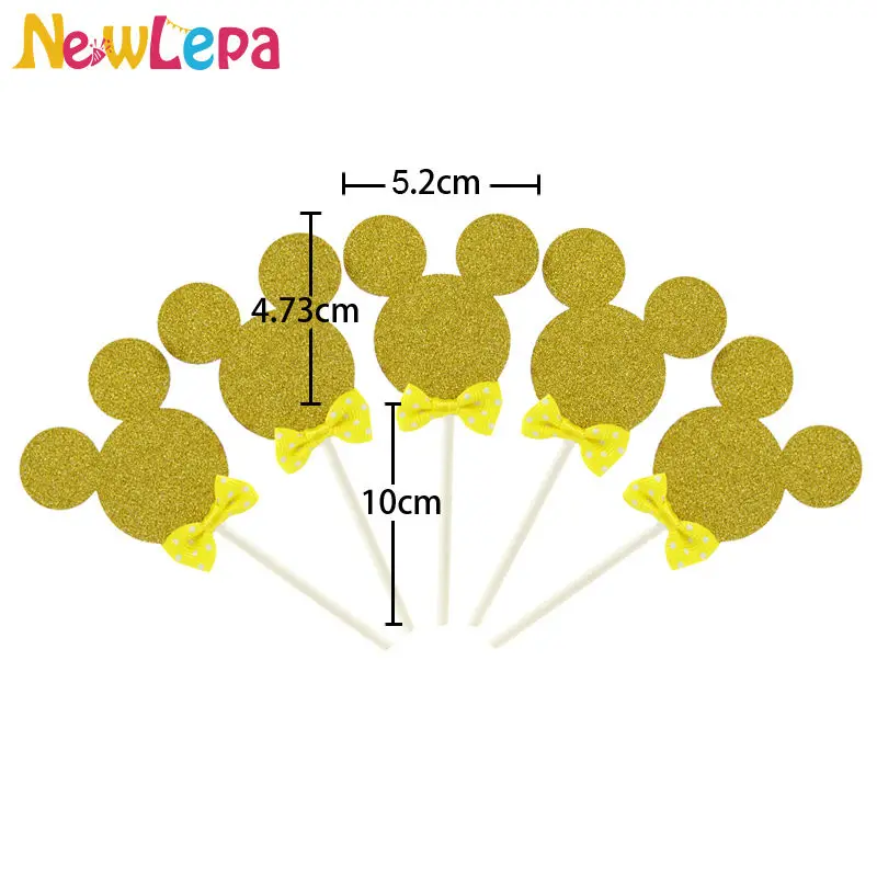 Лента с бантом Микки и Минни бумага кекс Топпер выбирает Твайлайт блеск B
