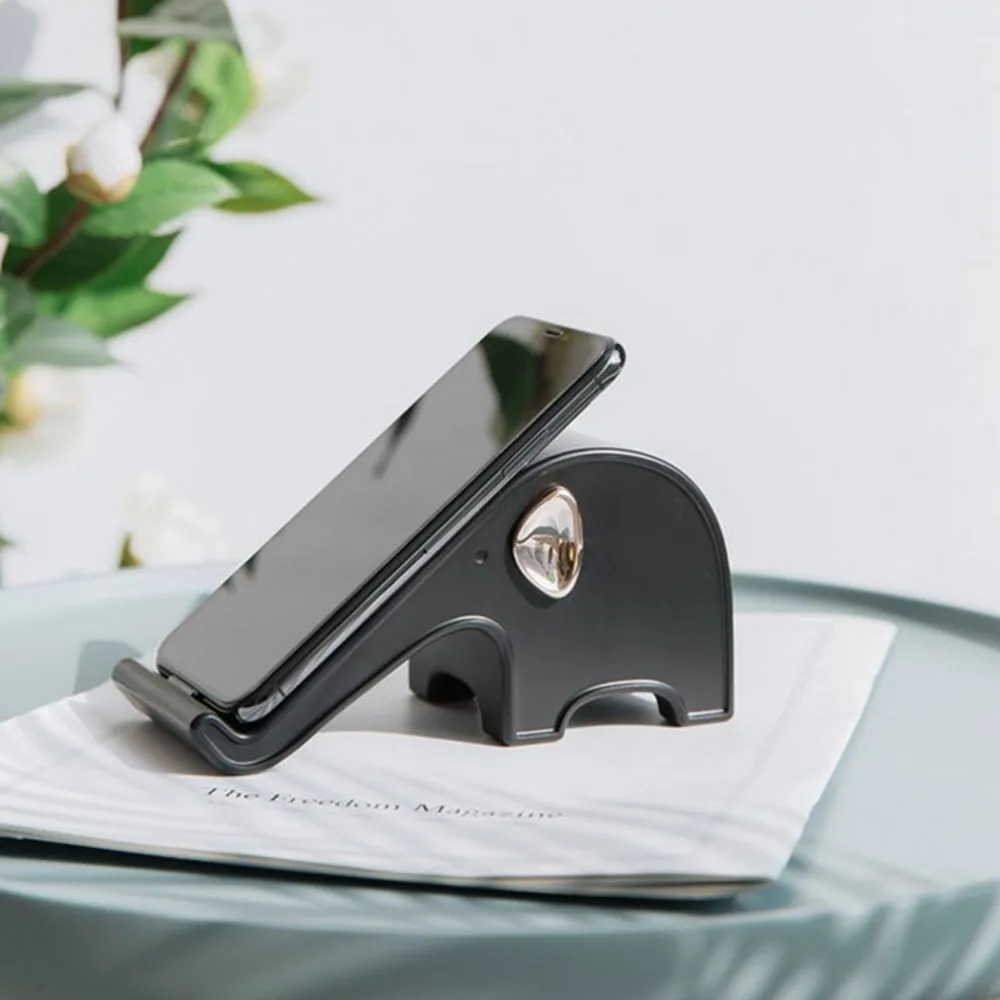 Black Qi Беспроводное зарядное устройство для iPhone X XS XR 8 Plus милый слон мобильный телефон зарядка для samsung S8 S9 S10 Xiaomi Mi 9 подставка держатель - Тип штекера: Black